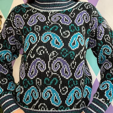 Vintage Paisley Knit Sweater