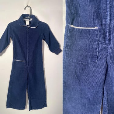 Vintage 1970s Jumpsuit / 70s Corduroy Flare Leg Overalls