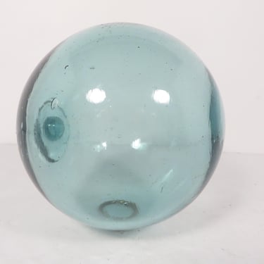 Vintage Soft Green Glass Ball Fishing Float -  Green Blue Glass Ball 