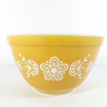 Vintage Butterfly Gold Pyrex 401 Mixing Bowl - Yellow Pyrex Butterfly Gold 401 