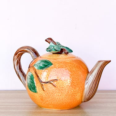 Fitz and Floyd Orange Teapot