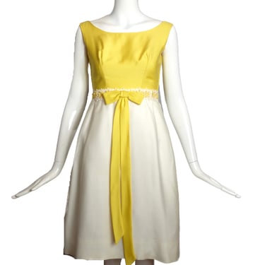 1960s Rayon Daisy Dress, Size-2