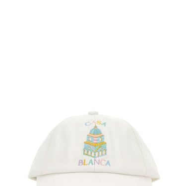 Casablanca Men White Cotton Baseball Cap