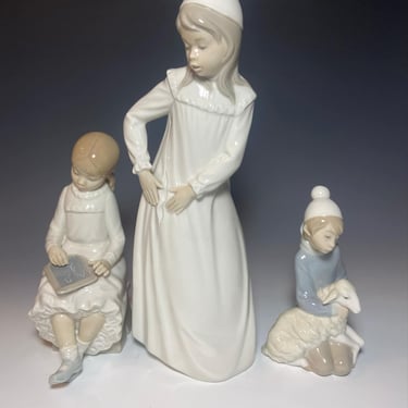 Set of Three Lladro porcelain figurines Hand-Made in Spain 