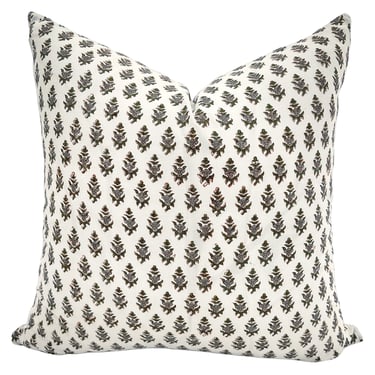 Juniper Berry Block Print Pillow Cover