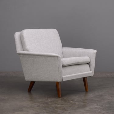 Restored Mid Century Scandinavian Modern Lounge Chair Light Gray 
