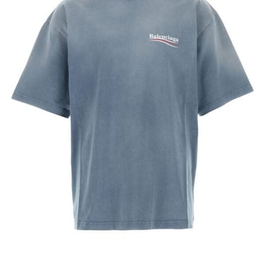 Balenciaga Unisex Powder Blue Cotton T-Shirt