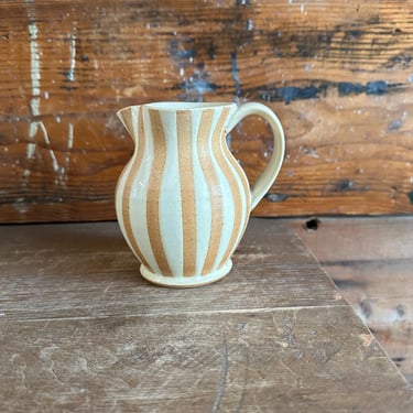 Mini Pitcher - White with Beige Geometrics 