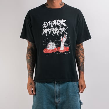 Vintage Shark Attack Blood In The Water T-Shirt 