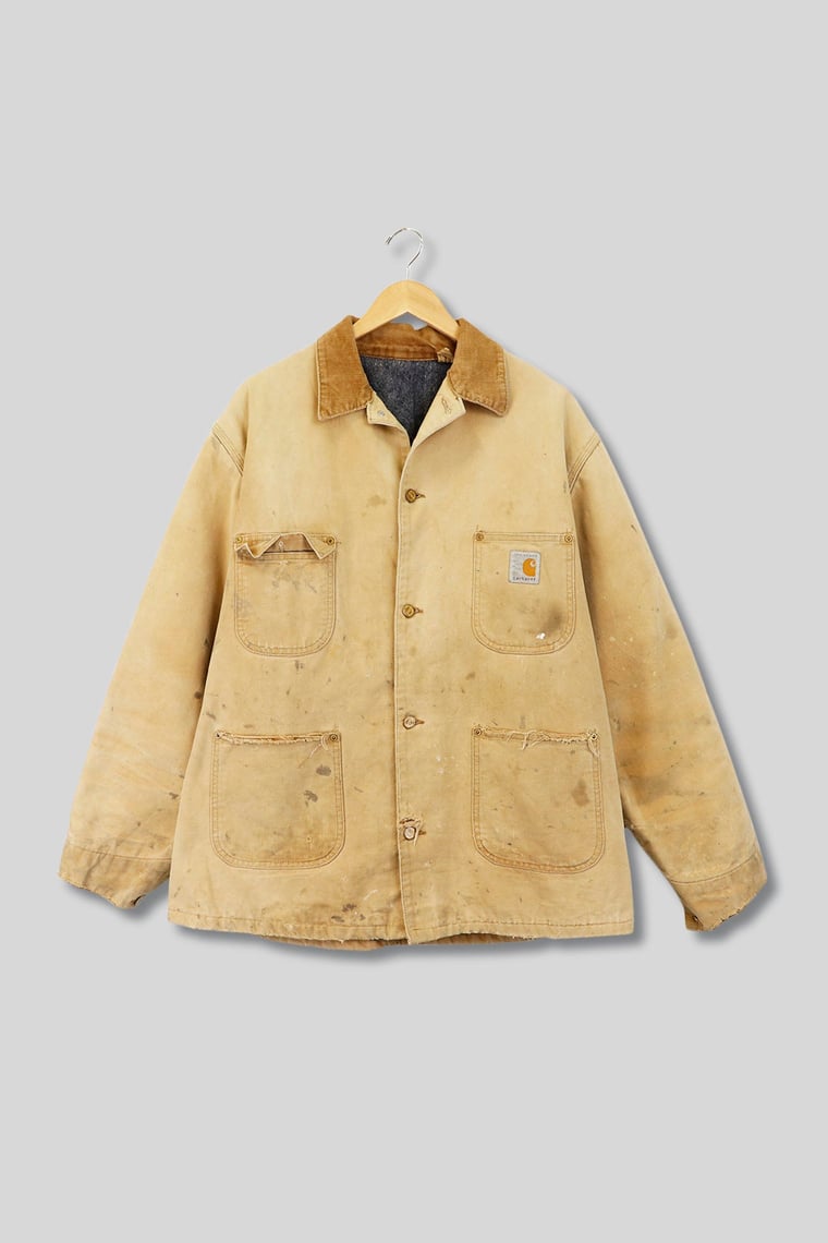 Vintage Carhartt 100 Year Celebration Blanket Lined Button Up Jacket ...