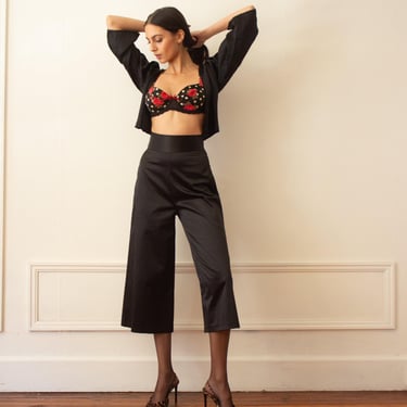 1990s Italian Stretch Satin Culottes 