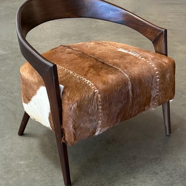 Brown Hide Leather Lounge Chair  by Terra Nova Furniture Los Angeles 