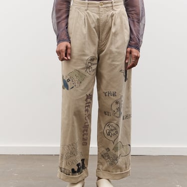 Kapital 14W Corduroy IVY Pants (Memorial Paint Model), Beige