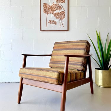 Mid Century Wood Frame Lounge Chair by Folke Ohlsson