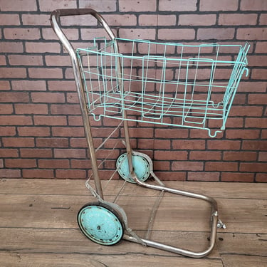 Vintage Mary Proctor Hi-Lo Cart Laundry Card Basket Shopping Grocery Cart 