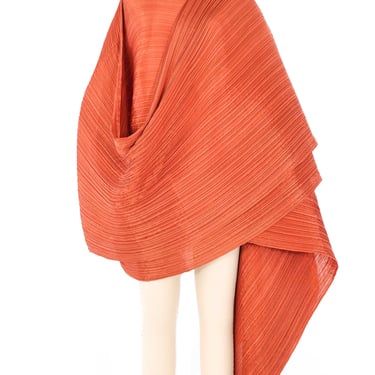 Issey Miyake Copper Plisse Pleated Wrap Cape