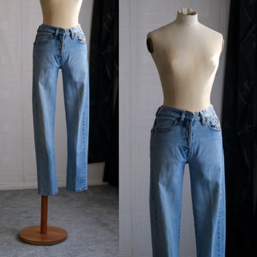 Vintage 90s DIESEL Light Wash Cochise Buttonfly High Waisted Jeans | Made in Italy | Size 27x31 | 1990s Italian Designer Denim Womens Jeans 