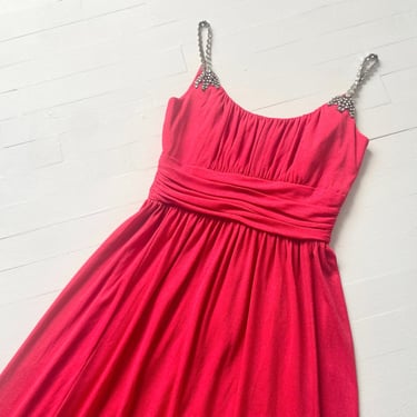 1960s Red Dress with Rhinestone Straps 