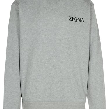 Zegna Gray Cotton Sweatshirt Man