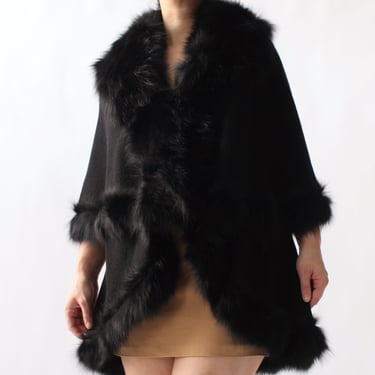 Vintage Lily & Taylor Fur Trim Cape