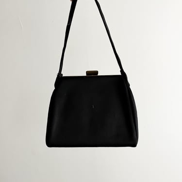 Cutest 1950's Black Satin Date Night Mini Bag! / OS