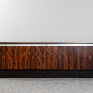 Danish Modern Rosewood & Aluminum Record Cabinet - (322-214) 