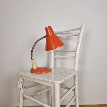 Vintage Orange Desk Lamp / Mid Century Table Lamp / Office Lamp / Retro Gooseneck Lamp / Yugoslavia / 1970s 