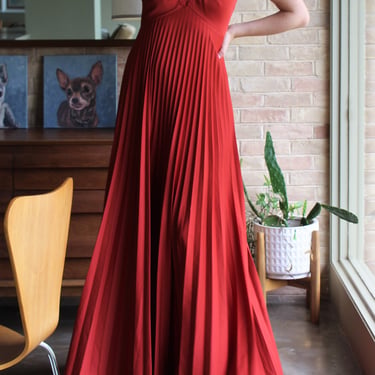 70s evening dresses Custom Satin Maxi Dress: 70s Psychedelic Summer Festival Gown