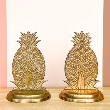 Pair of Brass Pineapple Bookends