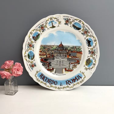 Ricordo di Roma souvenir plate - Basilica di S. Pietro - 1980s vintage 