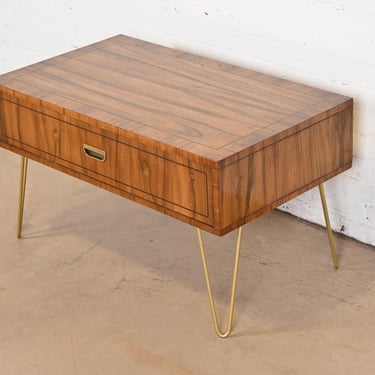 Baker Furniture Mid-Century Modern Campaign Rosewood Coffee Table on Hairpin Legs, Circa 1960s