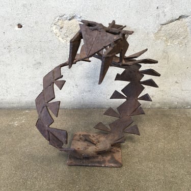 Welded Steel Snake Sculpture Circa