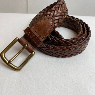 Vintage Braided woven belt thick leather long skinny  display picture 1
