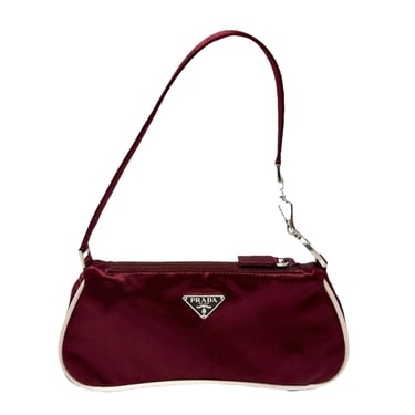 Prada Wine Red Satin Mini Shoulder Bag