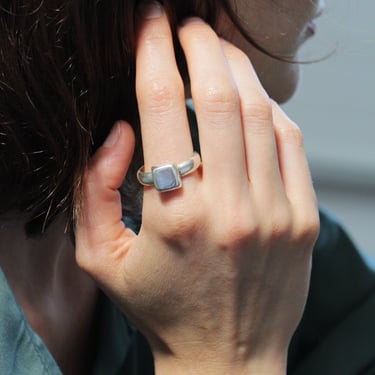 Vintage Sterling Silver Square Statement Ring