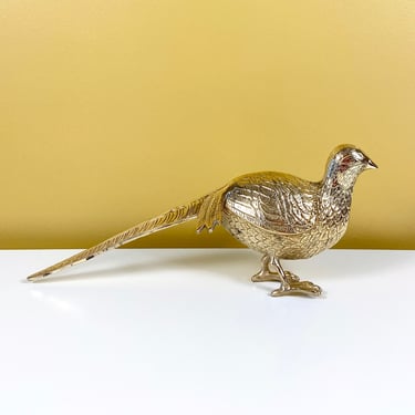 Brass Pheasant Bird Figurine 