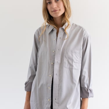 Vintage Grey Button Down Shirt | Unisex Marshall Field's Cotton Studio Workwear | M L | 