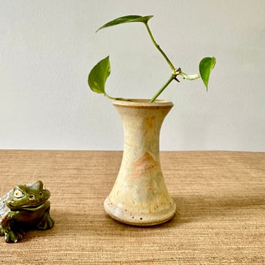 Vintage Small Beige Stoneware Vase 