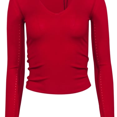 Theory - Red Wool Blend V-neck Sweater Sz XS