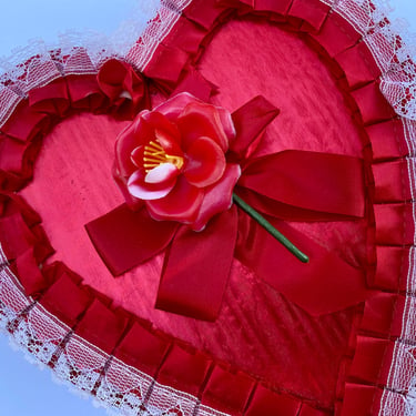 Lefton Cupid Heart Box, Valentine's Decor, Love, Vintage Red Ceramic, Luckduck