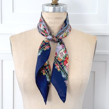 Vintage Silk Scarf Pocket Square Color Block Scarf | Ellemichelle