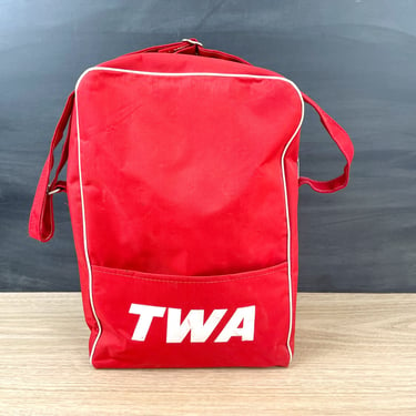 TWA flight shoulder bag - vintage travel bag 