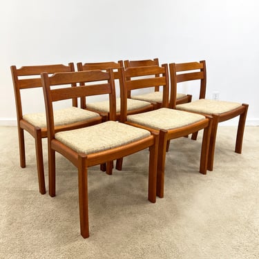 Danish modern (6) Dyrlund sculptural teak dining chairs set of 6 