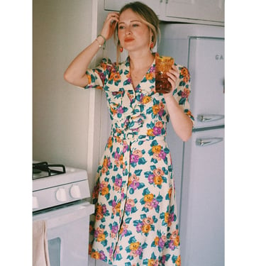 Vintage Floral Dress - Summer Sundress - 1960s, 1970s - The Cottager - Cottagecore 