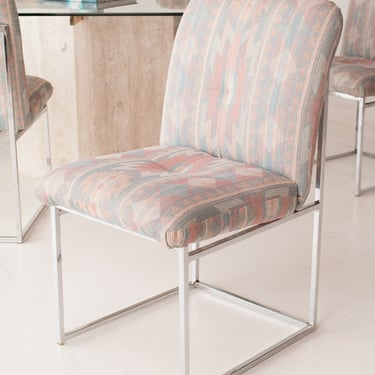 Milo Baughman Chair in Southwestern Fabric