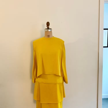Sonia Rykeil vintage vibrant yellow skirt and sweater set-size 40 