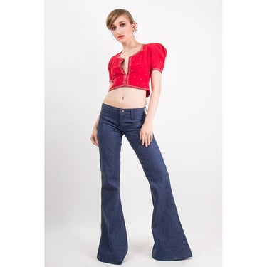 Hip hugger hot sale jeans 1970's