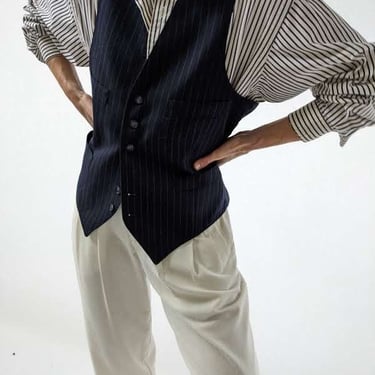 Vintage Pin Striped Tailored Vest