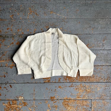 Vintage 50s Orlon Knit Cardigan Shrug Sweater 