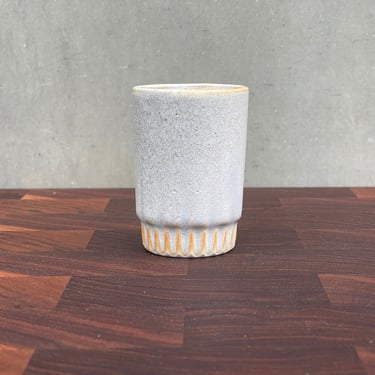 Porcelain Ceramic Little "Arrow" Sake Cup  - Matte Speckled Grey 